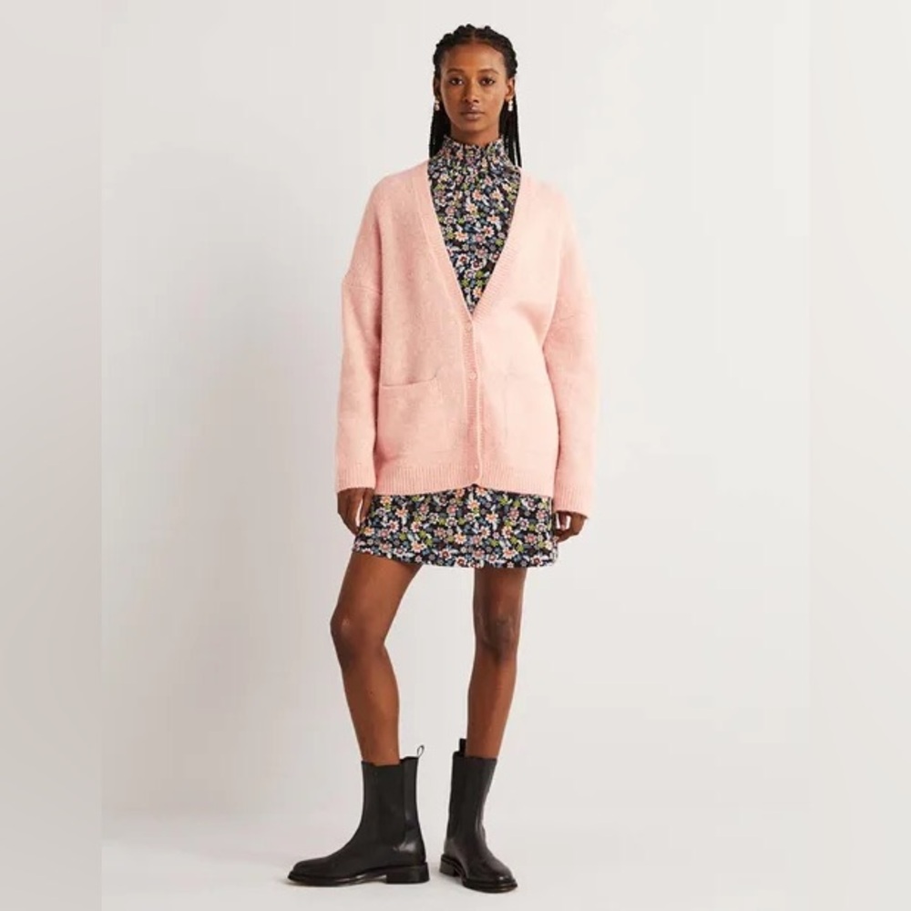 New, Boden Long Fluffy Cardigan in Pink Frosting 💕